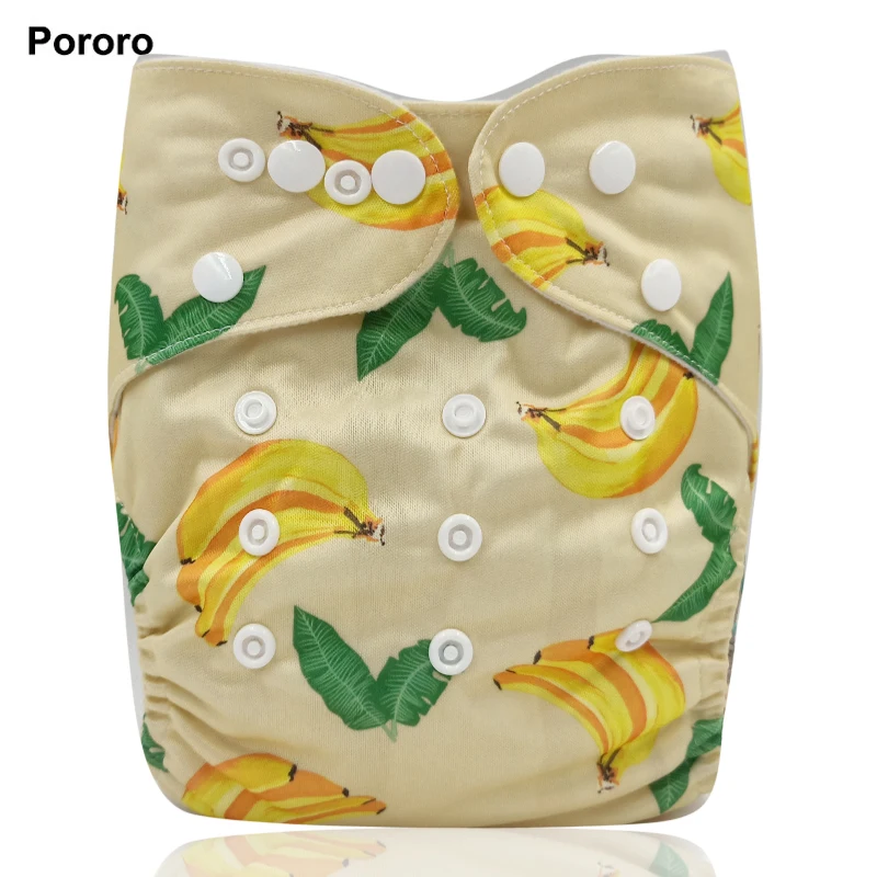 Бренд PORORO, все в одном размере, многоразовые карманные подгузники с застежкой на кнопке, супер мягкая детская Пеленка из моющейся ткани, подгузник