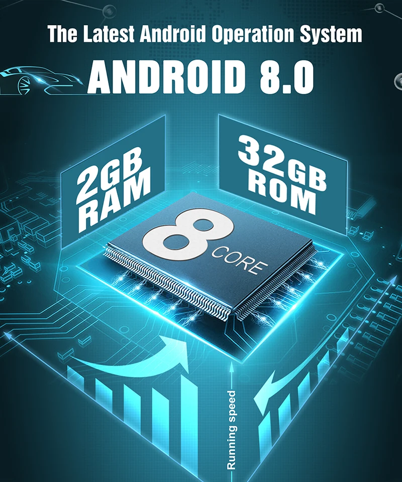 Тыква Восьмиядерный 2G RAM 32G ROM 2 Din 7''Android 8 0 универсальный GPS автомобильный