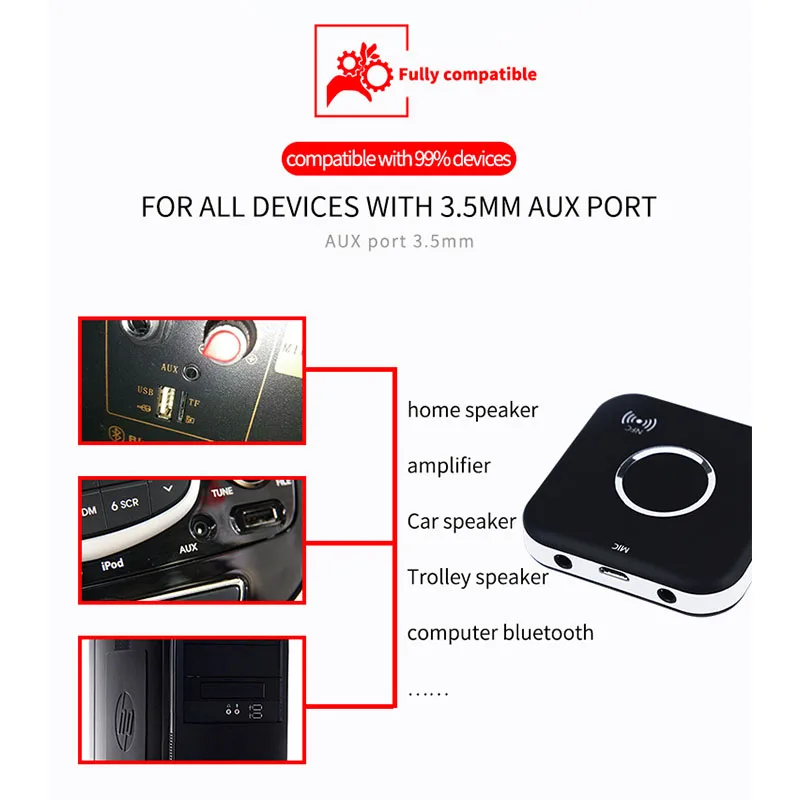 B7 беспроводной Bluetooth приемник aptX низкая задержка двойной порт aux 3 5 мм