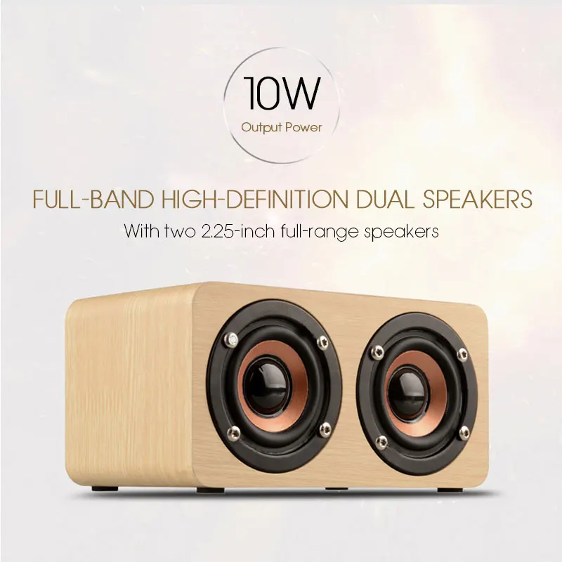 Беспроводной динамик портативный уличный деревянный сабвуфер с поддержкой