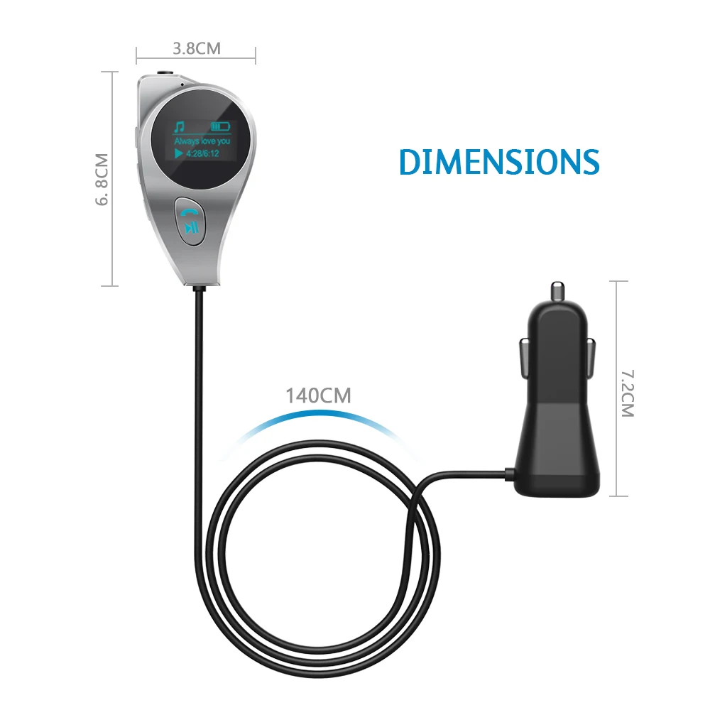 Nulaxy магнитный зажим автомобильный FM трансмиттер Беспроводной Bluetooth радиостанция