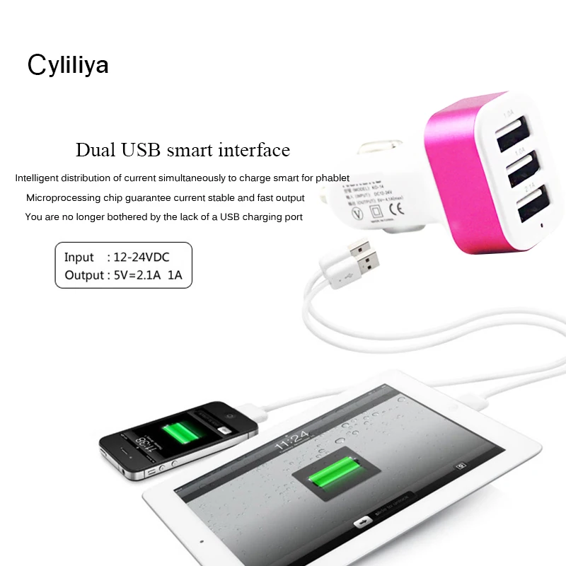 Универсальное автомобильное зарядное устройство с 3 портами usb 1 шт. 5 В 12 А адаптер