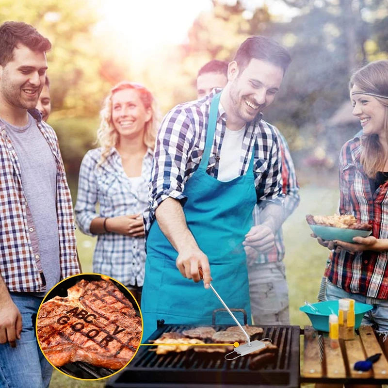 Personality Steak Meat Barbecue BBQ Branding Iron With 55 Changeable letters Tool Grill Accessories |