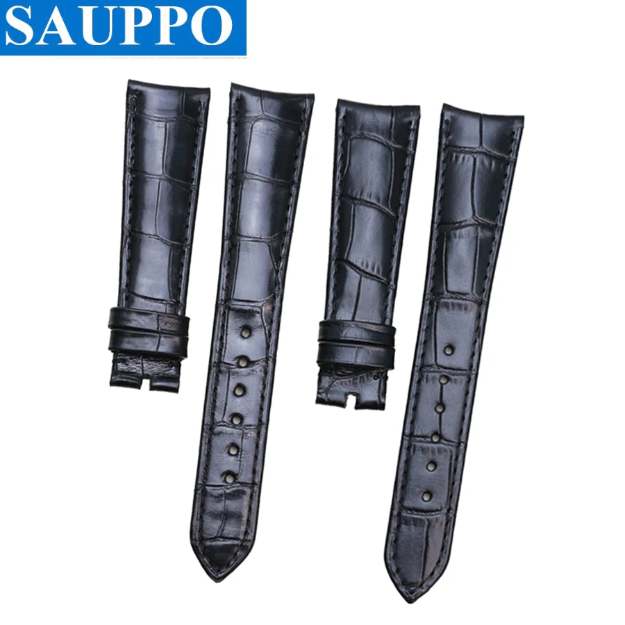 SAUPPO подходит для Rolex черный воловья кожа кожаный ремешок наручных часов из кожи