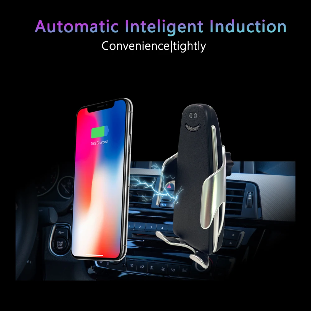 Автоматическое Qi USB автомобильное беспроводное зарядное устройство для IPhone X XS XR