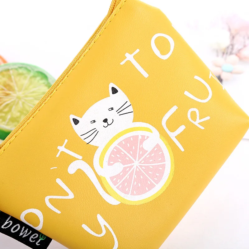 16 шт./лот Симпатичные Фрукты портмоне кошка/Сумка для ключей/отделение монет