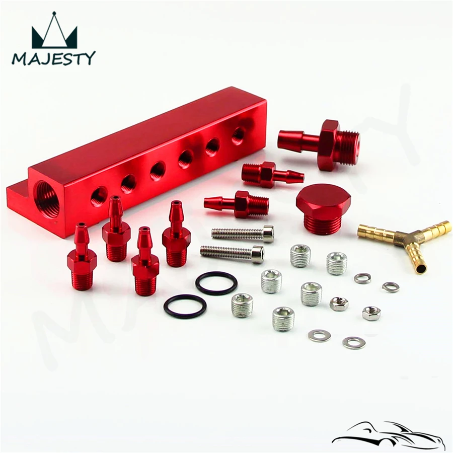 JDM Алюминиевый турбо Отходной вакуумный впускной коллектор 6 портов 1/8 NPT