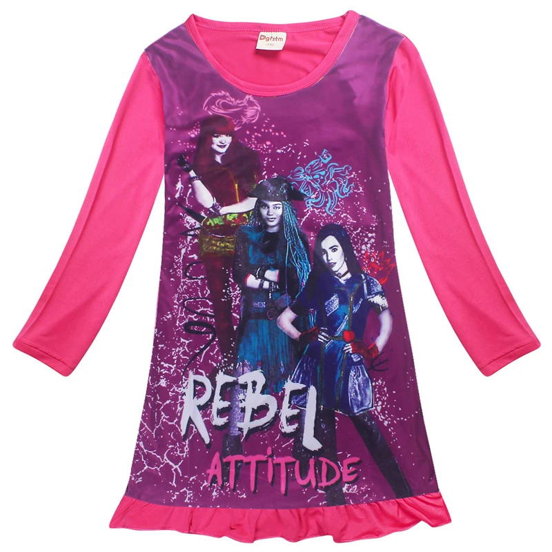 Для девочек изображением героев фильма наследники костюм злодея платья с