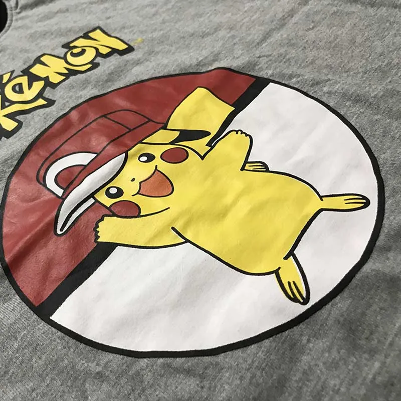 Летний хлопковый костюм Pokemon Pikachu для мальчиков комплект из 2 предметов футболка +