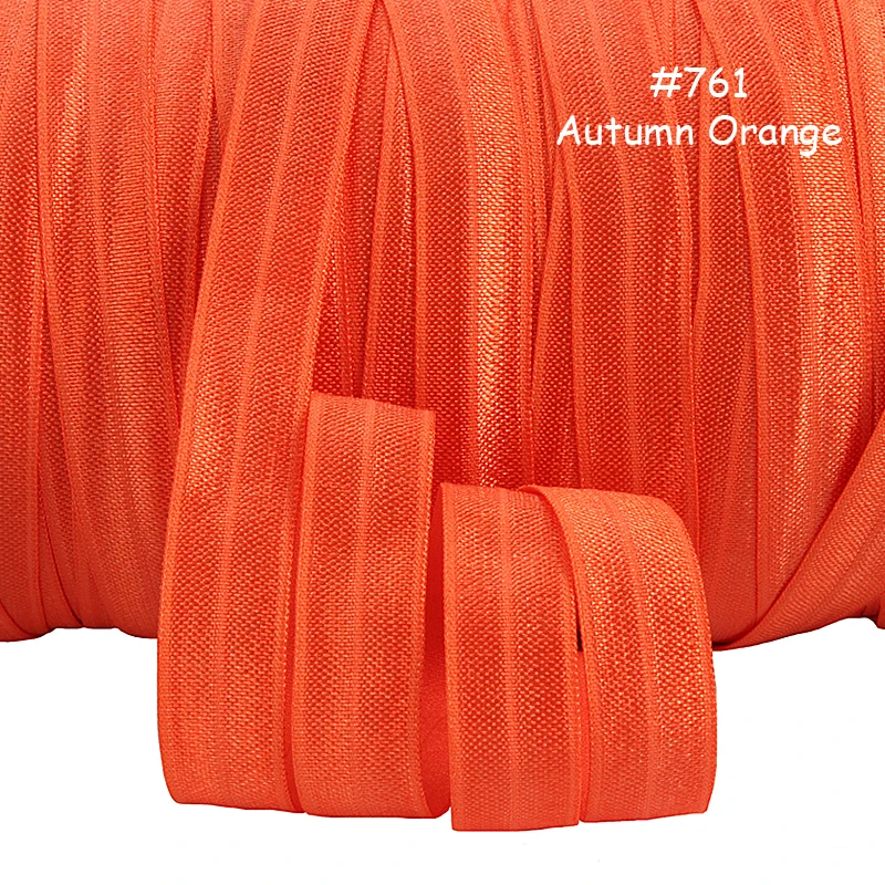 

FLRARIBBON New autumn orange color fold over elastic ribbons