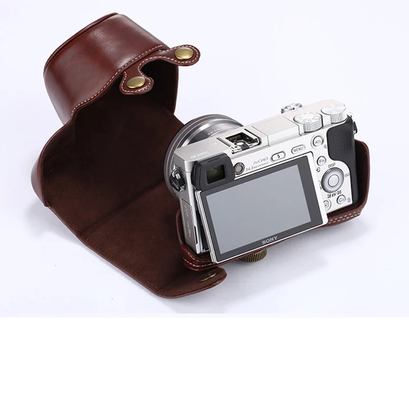 Чехол из искусственной кожи для камеры Sony a6300 жесткий чехол сумка на плечо с