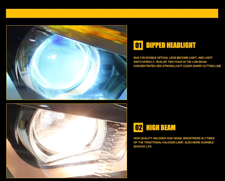 Ownsun Eagle Eyes светодиодный DRL Bi-xenon проектор линзы фары для Ford Focus