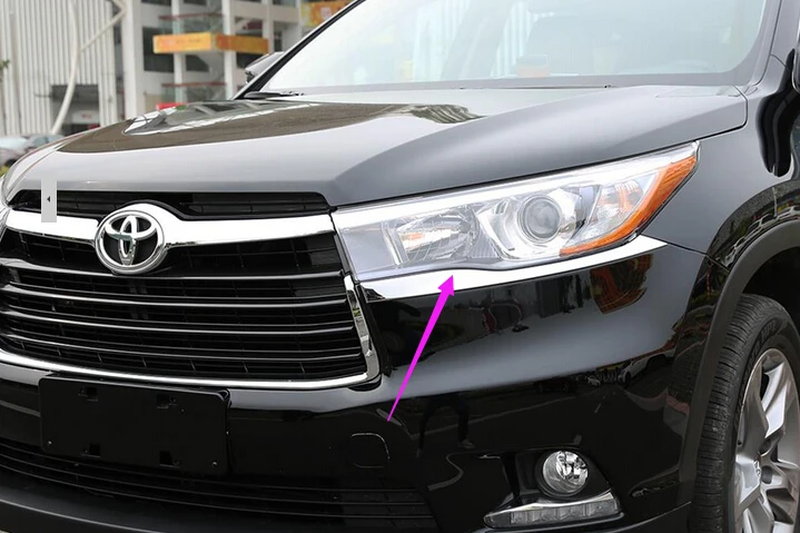 Высокое качество Брови фары украшения ABS Хромированной отделкой 2 шт. для 2015 Toyota