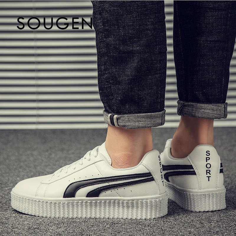 White Summer Low-top Sneakers Male Shoes Adult Chaussure Homme Krasovki Men 2019 Platform Canvas | Обувь