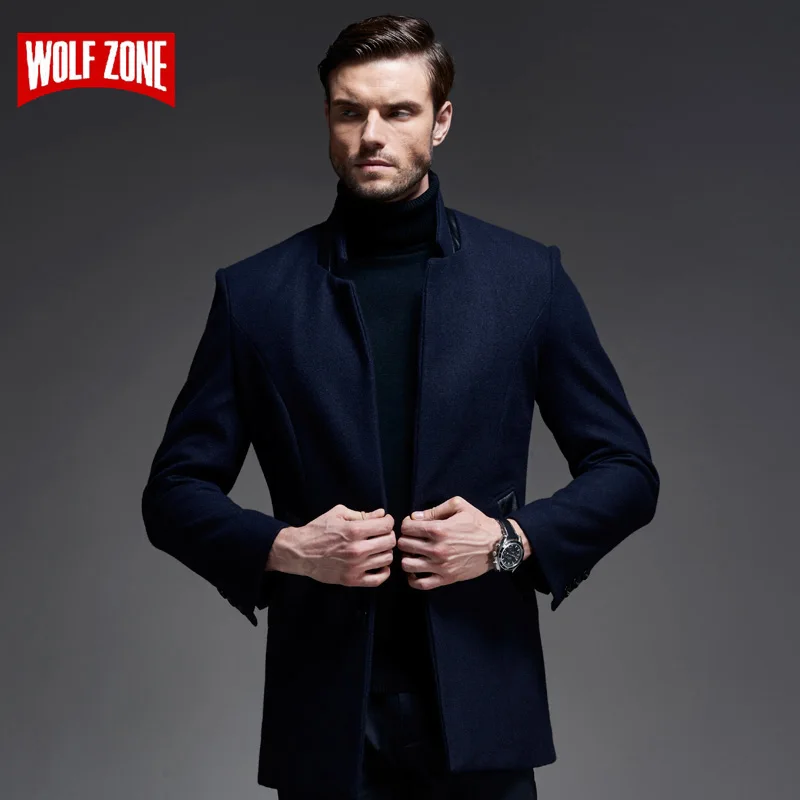 Новое поступление 2018 зимнее повседневное шерстяное пальто мужское модное деловое длинное плотное тонкое