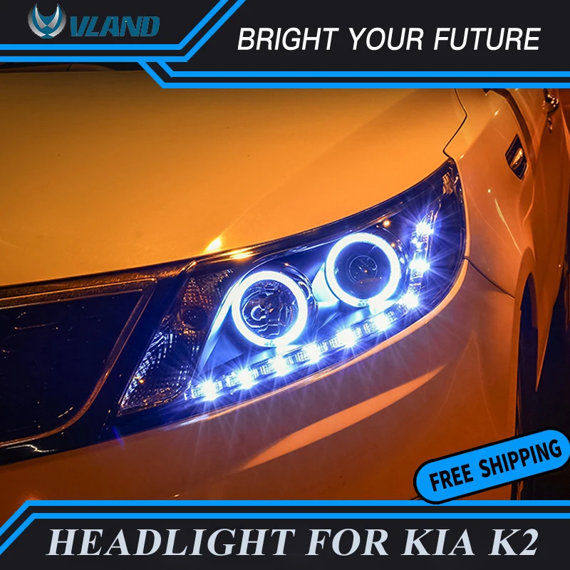 Автостайлинг для Kia K2 фары 2011 2014 Rio светодиодный ные DRL Биксеноновые линзы Дальний