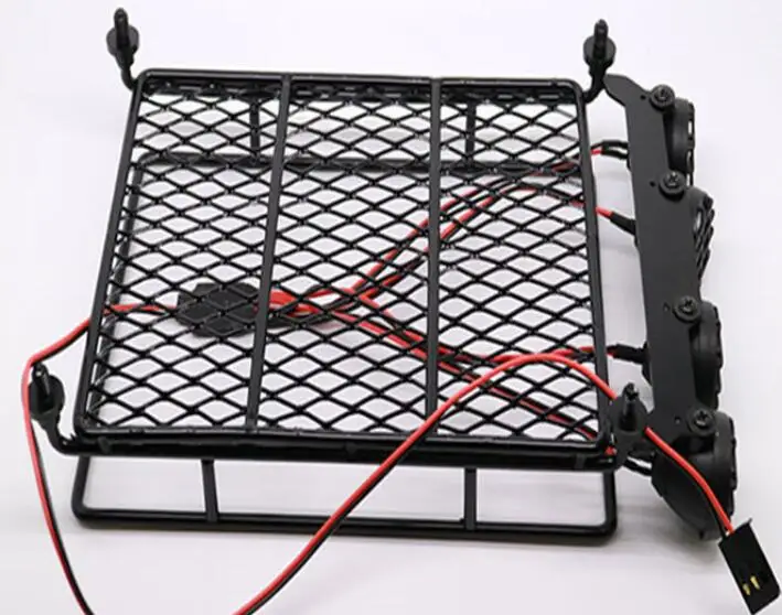 Металлическая стойка для багажа со светодиодными лампами масштаба 1/10 Rock Cralwer AXIAL