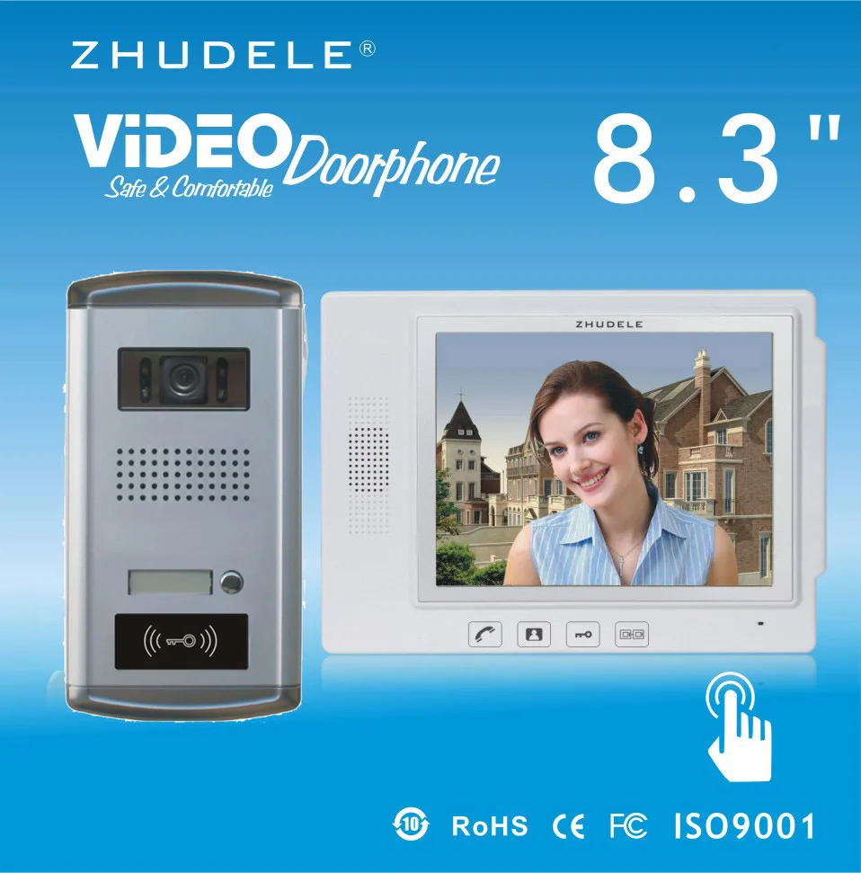 ZHUDELE высокое качество 8 3 &quotвидео телефон двери сенсорный ключ дверной звонок и ИК