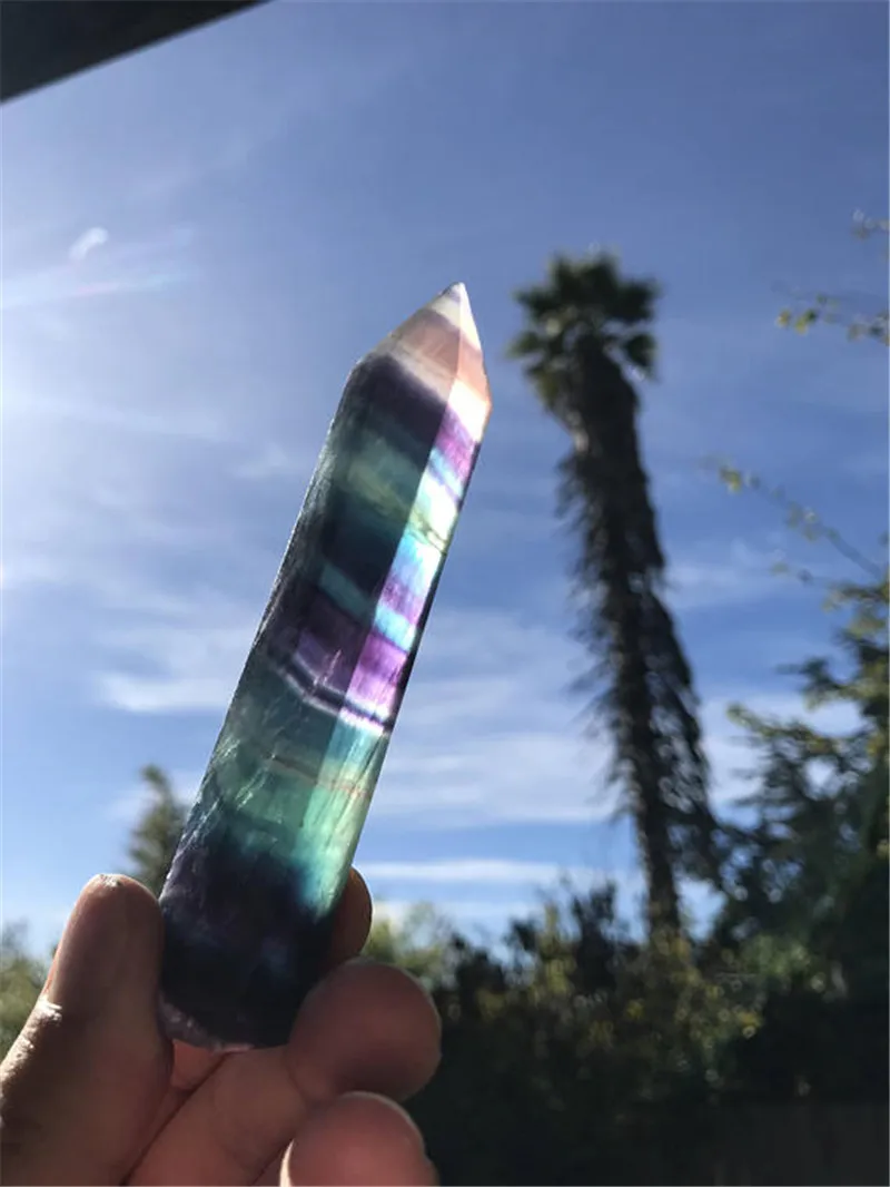 Великолепное 100% Радужное натуральное искусственное полированное лечение одной