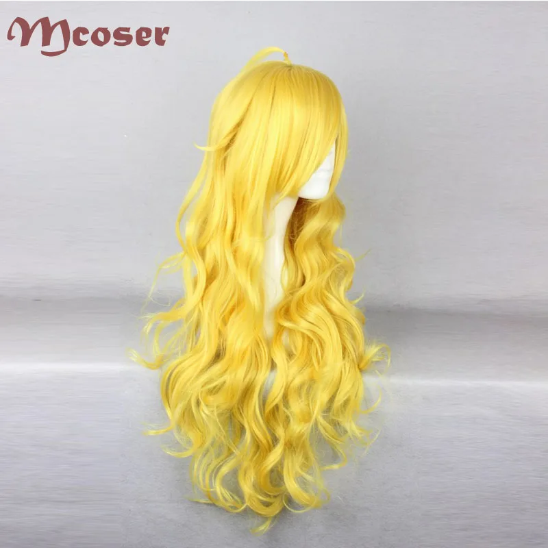 MCOSER RWBY Yang Xiao длинный желтый кудрявый волнистый синтетический парик для косплея