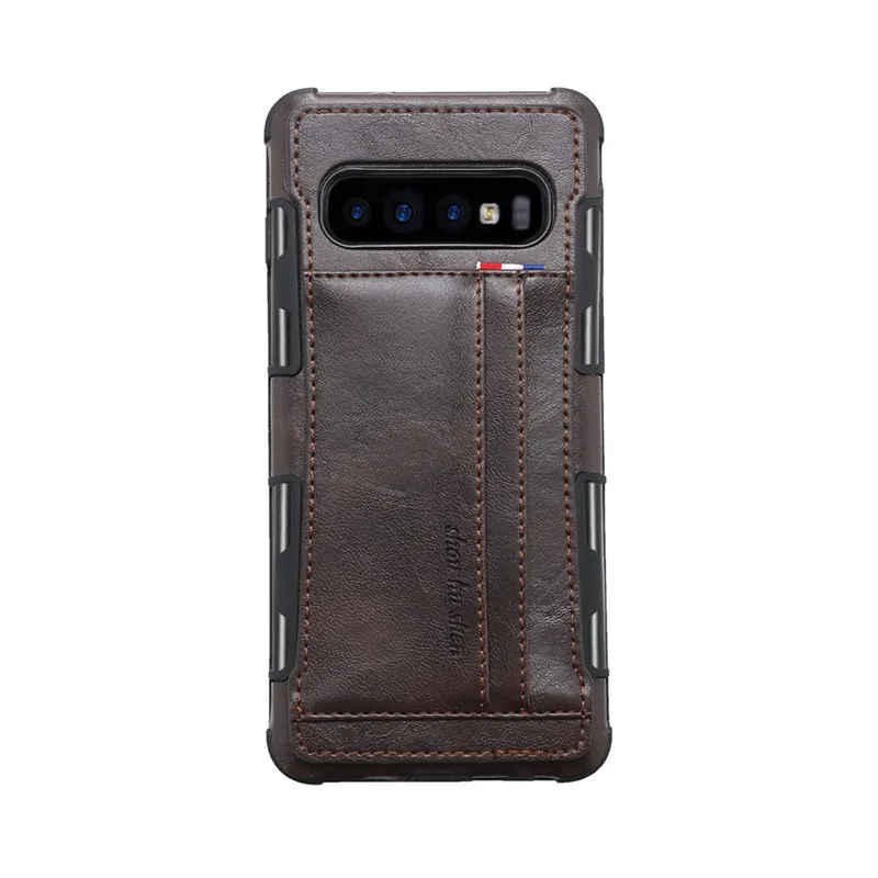 Credit Card Holder Case For Samsung Galaxy S10 Plus Luxury PU Leather Back Cover Business Wallet S10E S10+ Capa | Мобильные телефоны