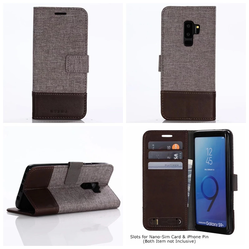 Retro Jean Cow Wallet Leather Case For Iphone XR XS MAX X 8 7 Plus 6 Galaxy S10 S10e Cloth Dual Flip Cover 50pcs | Мобильные