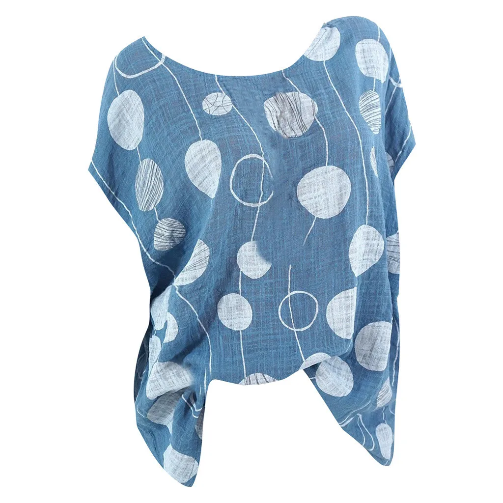 

Women Shirt Plus Size Casual Dot Print Short Sleeve ladies tops women blouses of fashion 2020 chemisier femme