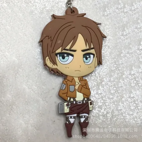 21 Attack on Titan Wings of Liberty Аниме ПВХ брелок Rivaille Levi Eren Jager Armin Arlert смешной кулон ювелирные изделия Llaveros подарки - Цвет: 21
