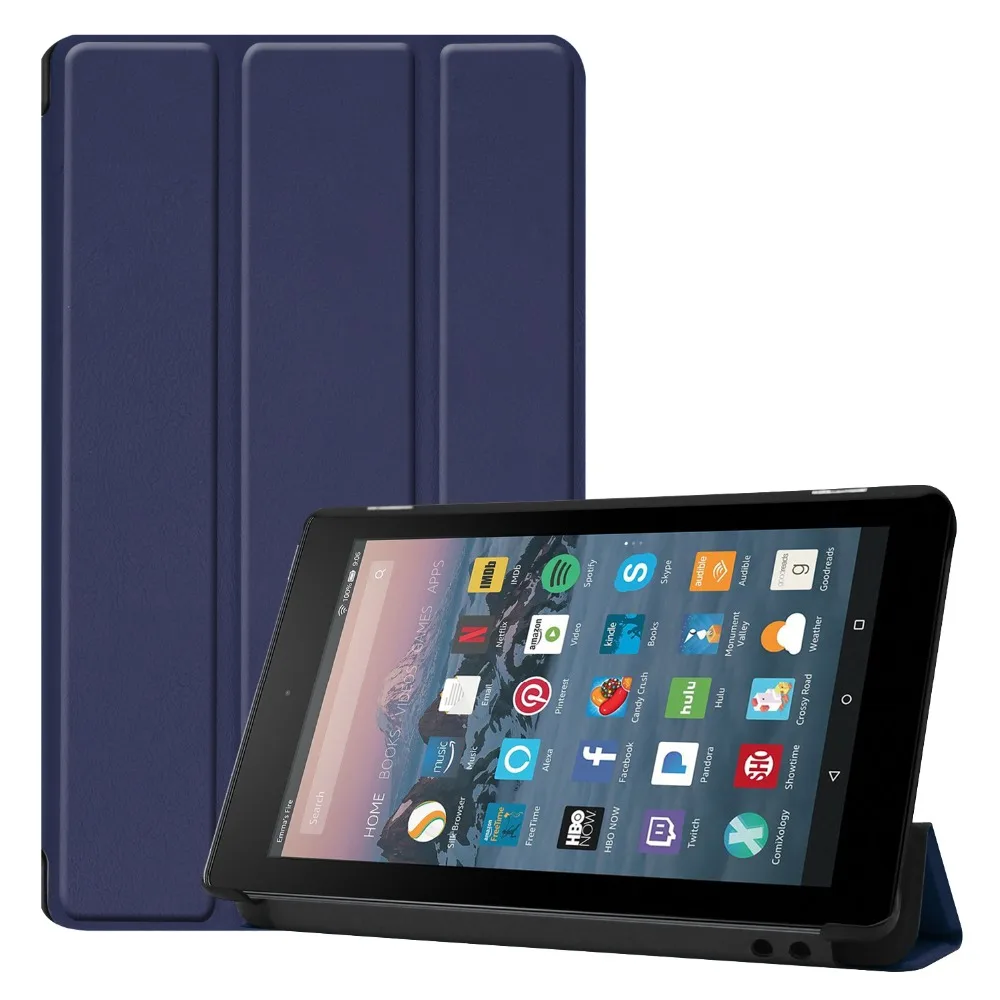 Смарт-чехол для Amazon Kindle Fire 7 / вход и выход из режима сна, Кожаные чехлы-книжки Fundas для Amazon Kindle Fire 7 ''