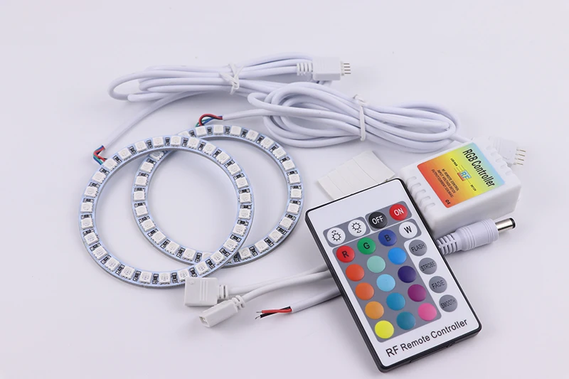 Многоцветный RGB светодиодный ангельские глазки Halo Ring Eye RF пульт дистанционного управления для Volkswagen VW Passat B6 Magotan галогеновая фара 2006-10 аксессуары