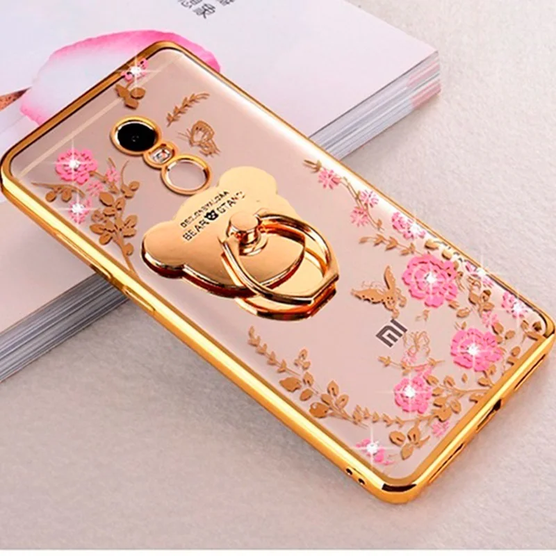 Diamond сад чехол для huawei Honor P 30 20 10 9 8 Lite плюс mate 10 9 8 pro NOVA4 милый медведь заячьи ушки блеск 360 кольцо Fundas