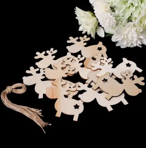 

20 штук/DIY новый год christmas decorations деревянный круглый шары теги Новогодние товары шарики Аксессуары Книги по искусству Craft Украшения