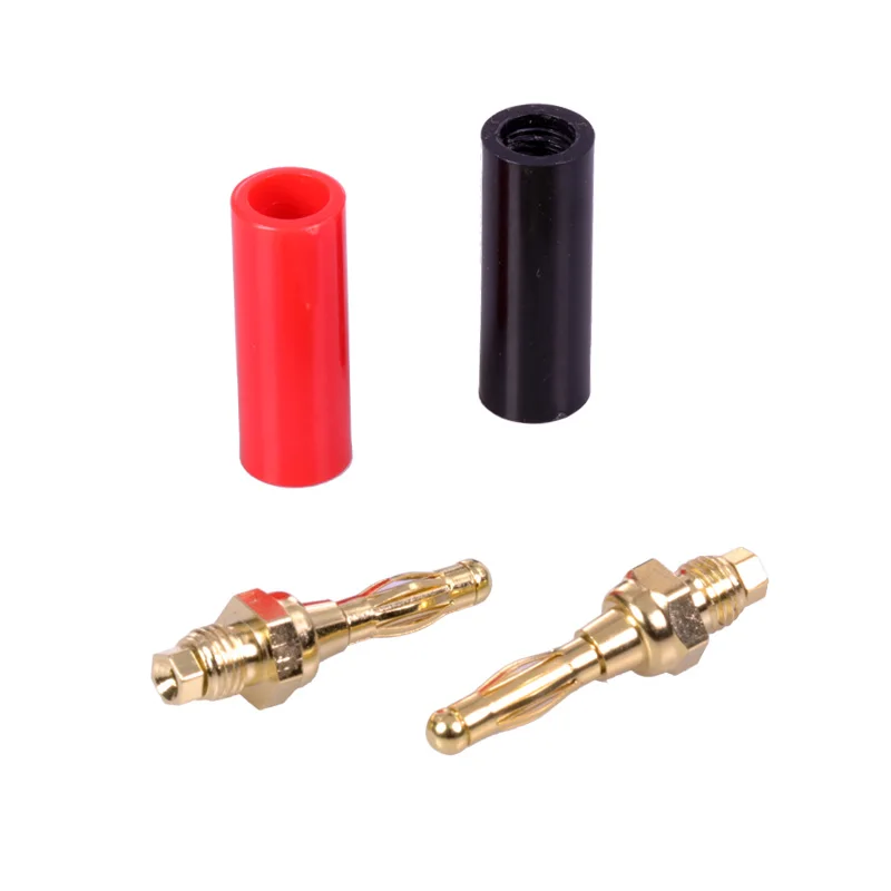 8pcs/4pairs Gold Speaker Banana Plug connector DIY Free Soldering Black&ampRed | Обустройство дома
