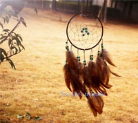 new fashion originality big hot brown dreamcatcher wind chimes indian style skull feather pendant dream catcher gift