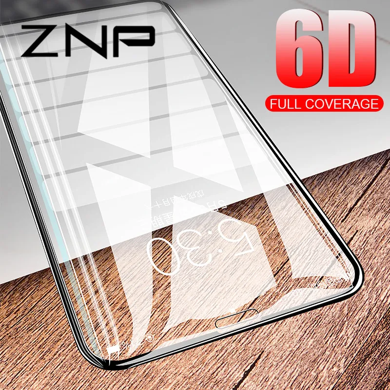 ZNP полное покрытие 6D Edge закаленное стекло для iPhone X 7 8 6 6 S Plus Защита экрана для iPhone 10 6 6 S 7Plus защитная пленка