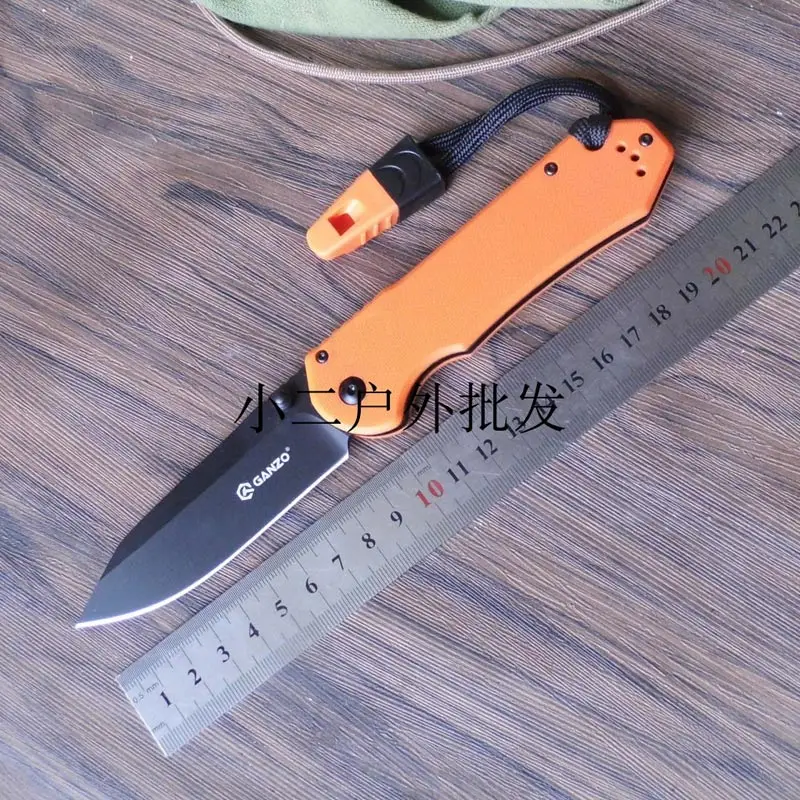 Оранжевый 58-60HRC Ganzo G7453 440C G10 ручка со свистком складной нож выживания походный инструмент карманный нож тактический edc Открытый инструмент - Цвет: Оранжевый