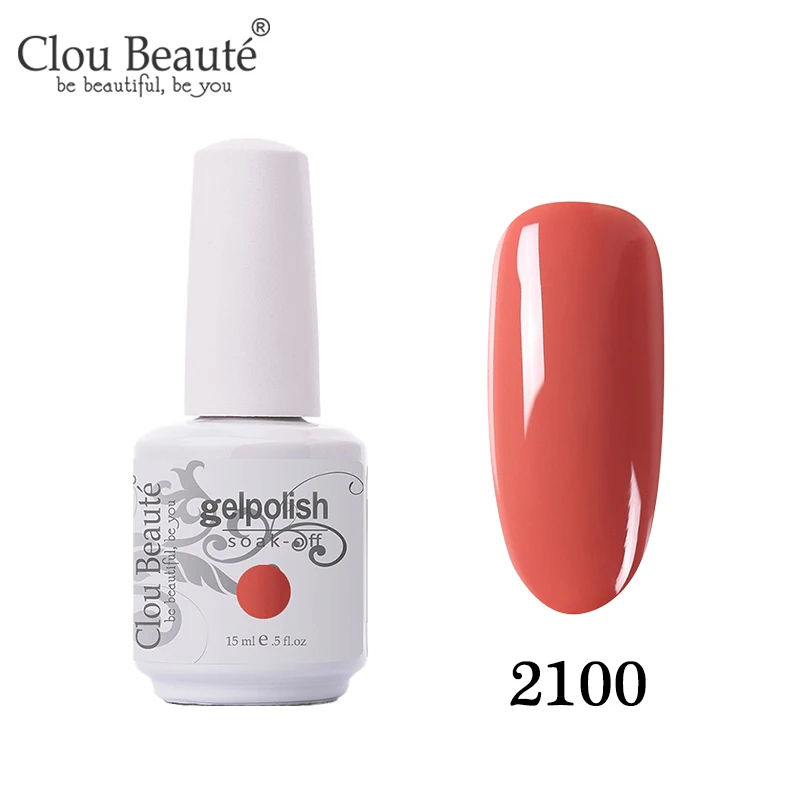 2100 Clou Beaute, розовый, телесный цвет, чистый Гель-лак, цветной Гибридный Гель-лак, набор для маникюра, полуперманентный Гель-лак Vernis - Цвет: 2100