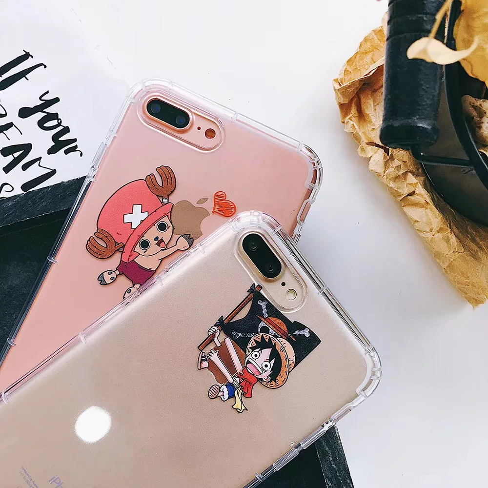 Japan ONE PIECE Tony Chopper Luffy Zoro Phone Case For iPhone X XS MAX XR Trend Anime 6 6s 7 8 Plus Soft Transparent TPU cover |