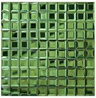 Green 5 скошенные края супер белый алмаз зеркало мозаика плитка, DIY ванная комната выставочный зал отображения кабинет талии 3D обои - Цвет: Green