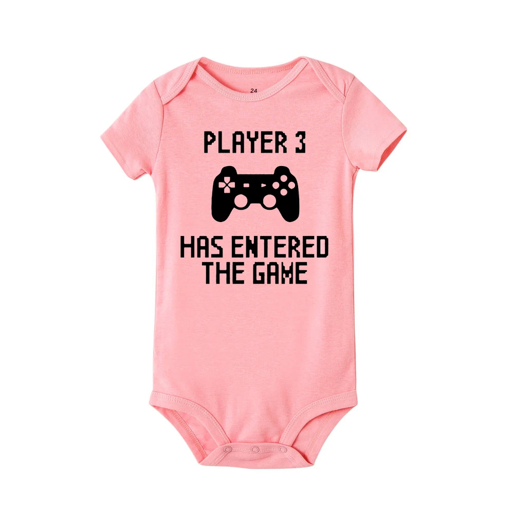 Player 3 Has Entered The Game Baby Newborn Boys Girls Bodysuits Summer Infant Toddler Jumpsuits Onesie Outwear 0-24Months