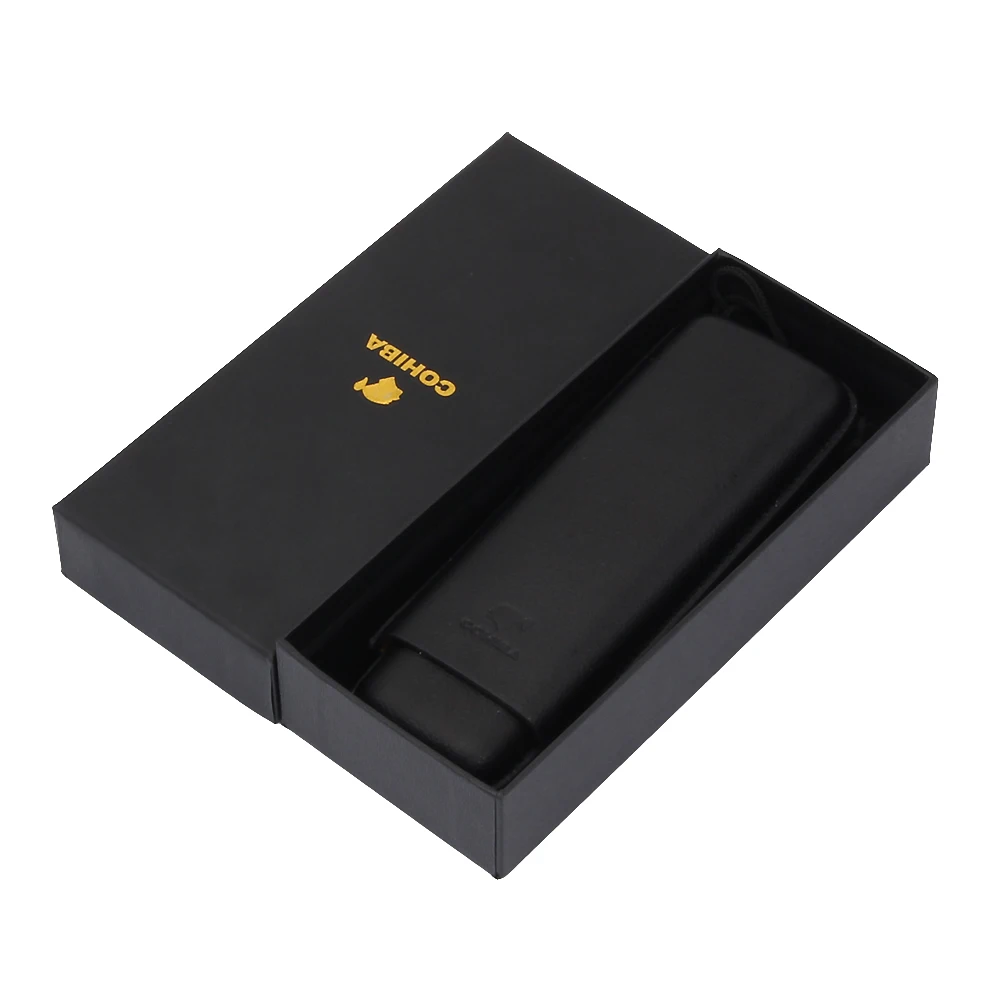 Классический чехол COHIBA из натуральной кожи 2 трубки держатель для сигар дорожный
