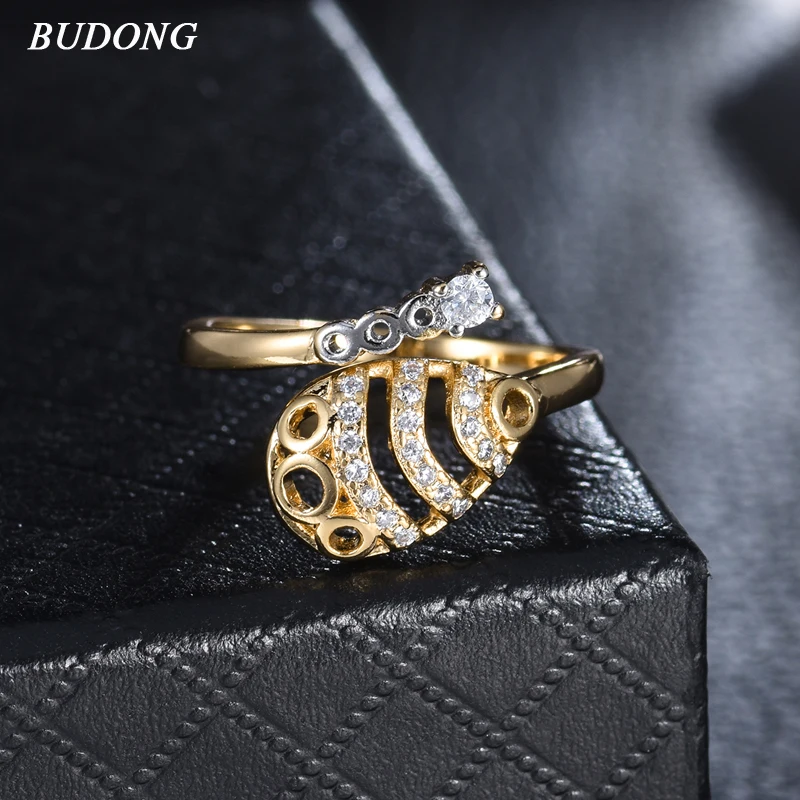 BUDONG Infinity Новое поступление регулируемое классическое кольцо золотого цвета с