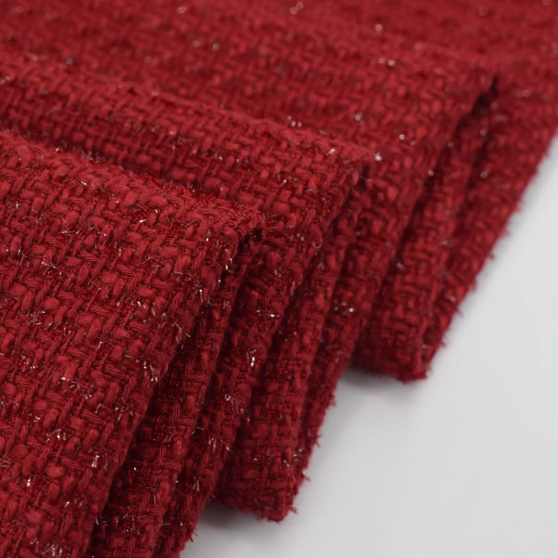 Винная окрашенная твидовая ткань для платья модная одежда ткани Stoffen шитья