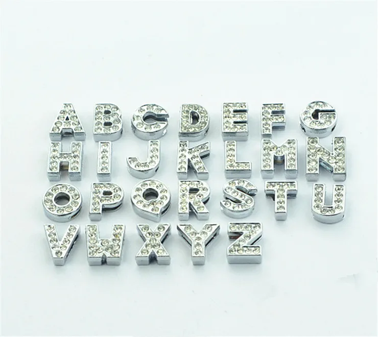 

Кожаный шнур из белого сплава K, перфорированный бриллиант, 26 букв, изготовление браслетов, ожерелий, аксессуары для ювелирных изделий «сделай сам»