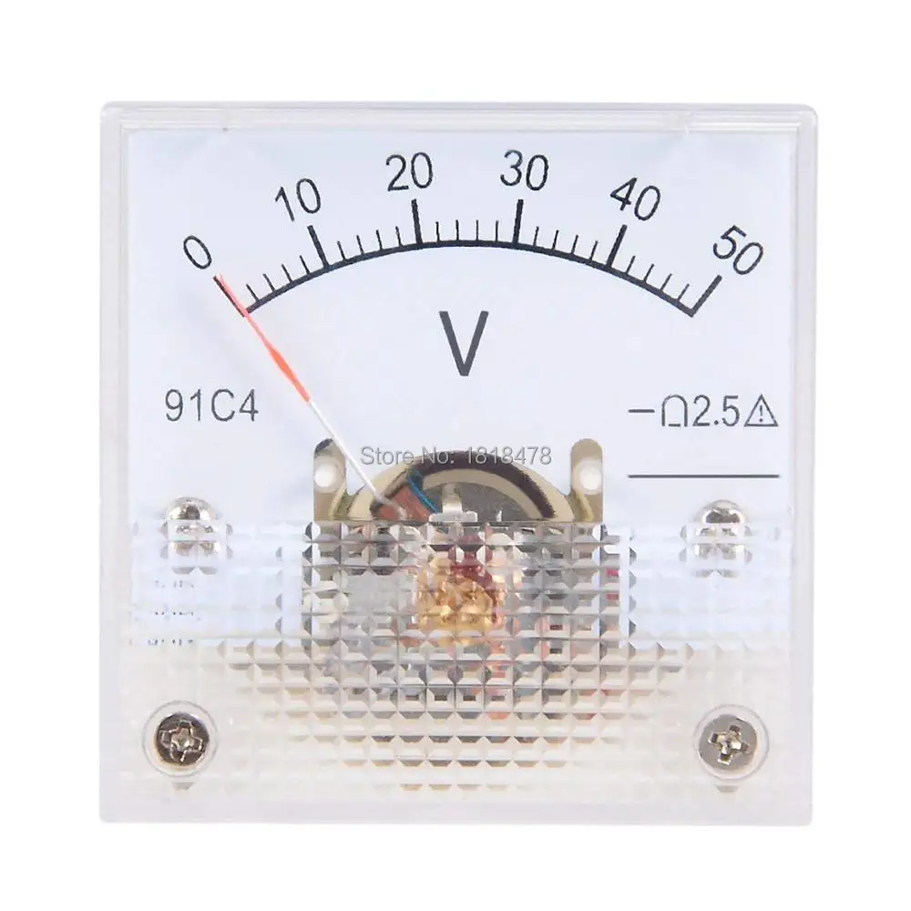 91C4 DC 0-5V 3V 10V 15V 20V 30V 50V 100V 150V 250V DC 0-100V аналоговый измеритель напряжения на панели 91C4 2.5% погрешность