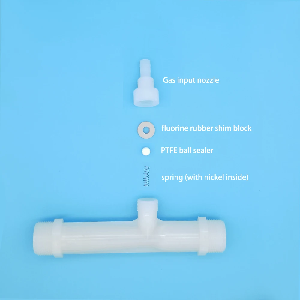 PVDF 1/", 3/4", ", 1,25", 1,", 2" эжектор Вентури смесь озона с водой со встроенным антиобратным клапаном антиокисления