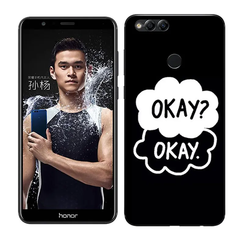 Силиконовый чехол 5 93 дюйма для Huawei Honor 7X задняя крышка с рисунком сна прозрачный