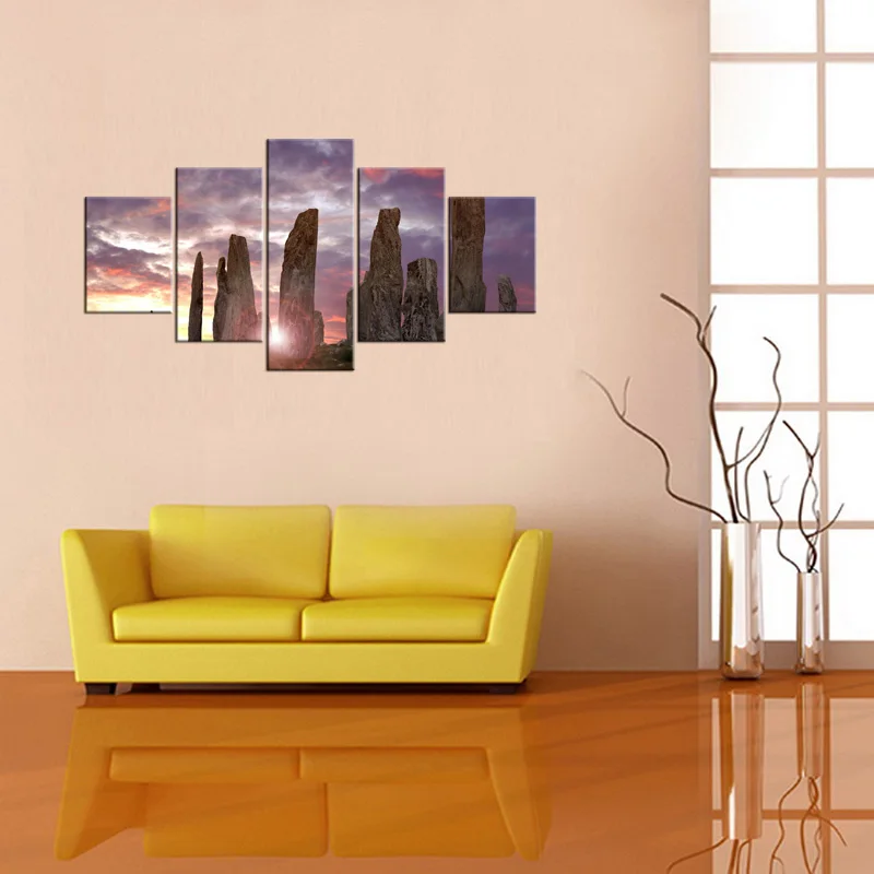 Современная Картина на холсте с изображением гор и рек 5 шт.| |