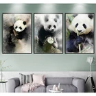 Китайская гигантская панда HAOCHU, Современная картина маслом в гостиной, драгоценный холст, печатный плакат, настенная роспись