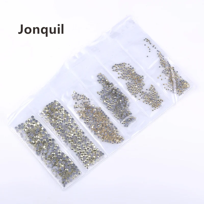 Jonquil Ss3-ss30, смешанный размер, стразы, кристалл AB, 1700 шт./лот, горячая фиксация, стразы, для рукоделия, сумки, одежды, обуви, нейл-арта - Цвет: Jonquil